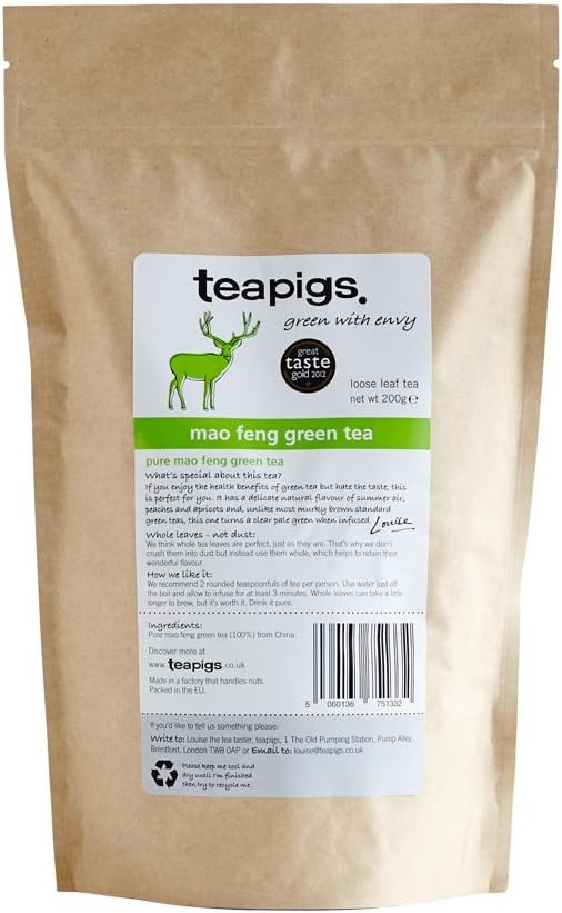 teapigs Mao Feng Green Tea - Green Loose Leaf Tea with Pure Mao Feng ...