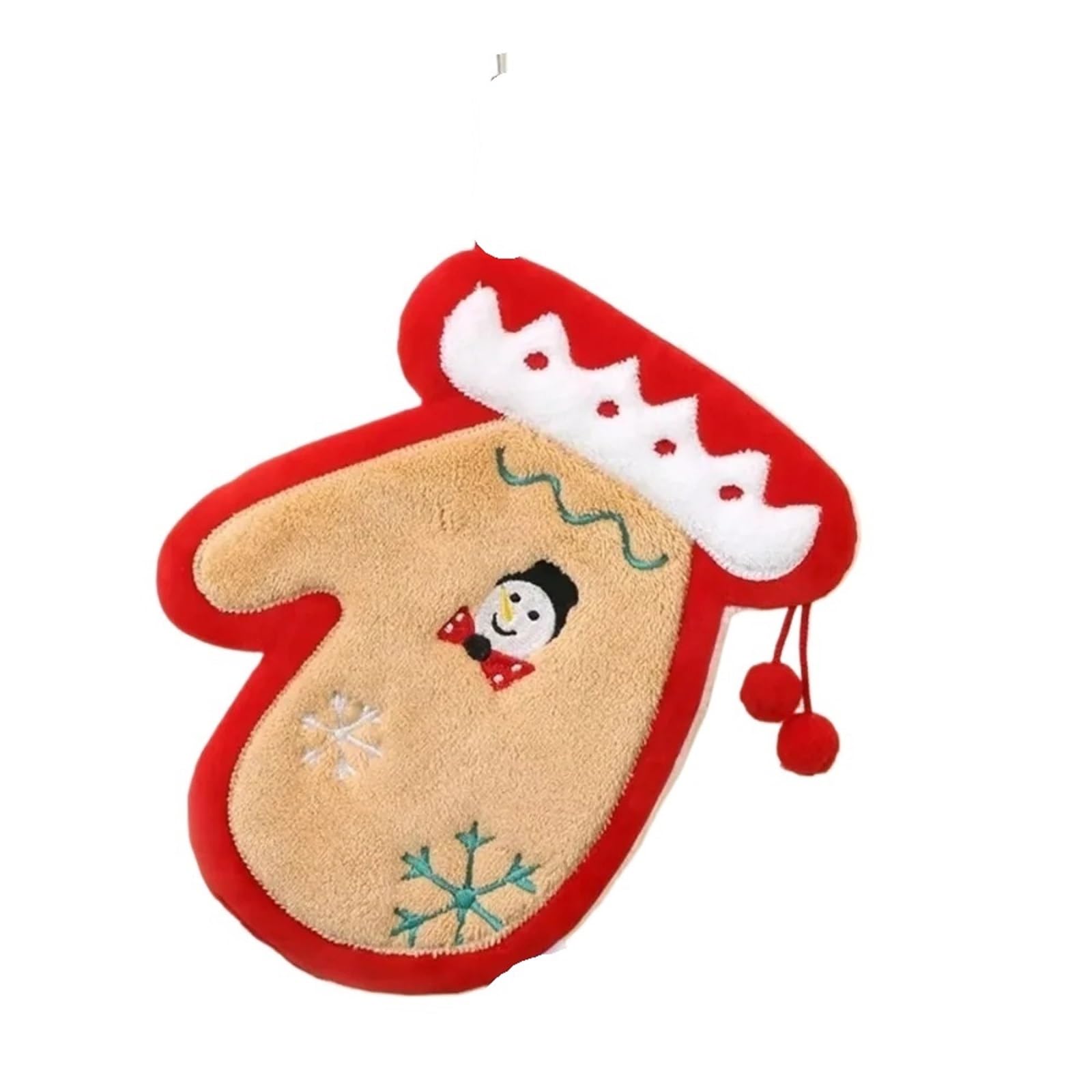 PPdingding 2pcs Cute Christmas Snowman Hand Towels - Coral Velvet Absorbent Dishcloths for Bathroom & Kitchen Cleaning(Golves)