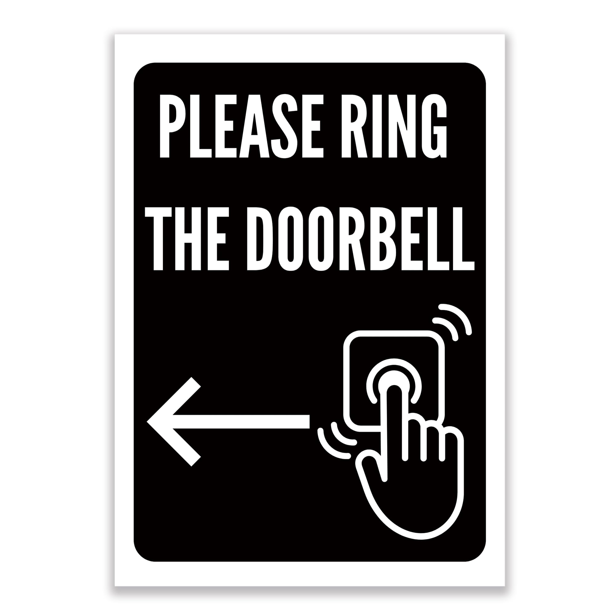 LP Lifestyle Please Ring the Doorbell Sign Left Arrow Durable Weatherproof Rust-Free Waterproof PVC Door Entrance Direction Notice Home Business Sign No.496 (A4 (210mm x 297mm) – No Holes)