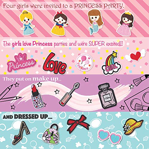 Heyazea 40Pcs Cute Girls Iron On Patches Embroidered Pretty Sewing On Patches Appliques For Clothes Jackets Hats Backpacks Jeans Kids Children; Princess Rainbows Unicorns Flowers Rose Hearts Butterfly #TOP1