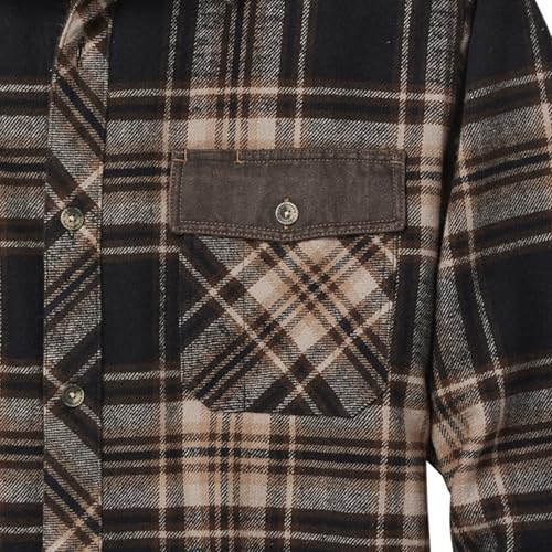 Legendary Whitetails Mens Heavyweight Flannel Shirt Long Sleeve Button Up 100% Cotton, Ponderosa Plaid, LRG