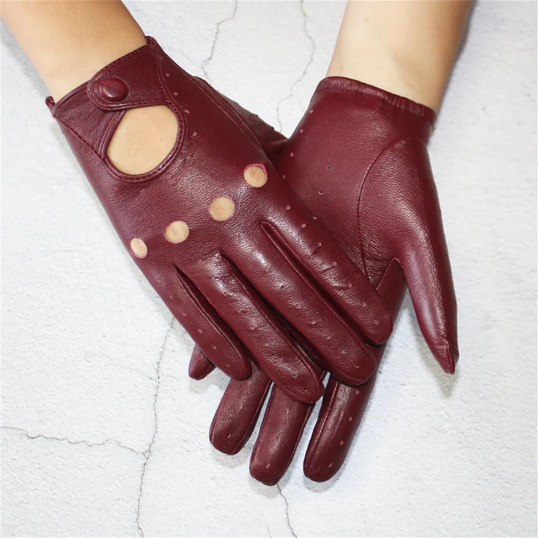 Gants de moto en cuir fin à une seule couche non doublée, respirant, pour femme