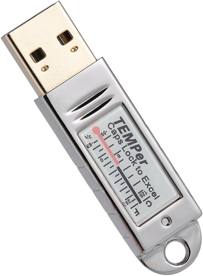 pedkit Temper, ​​Registrador del Registrador de Datos del Sensor de Temperatura del termómetro del USB para el Ordenador portátil de la PC Plata