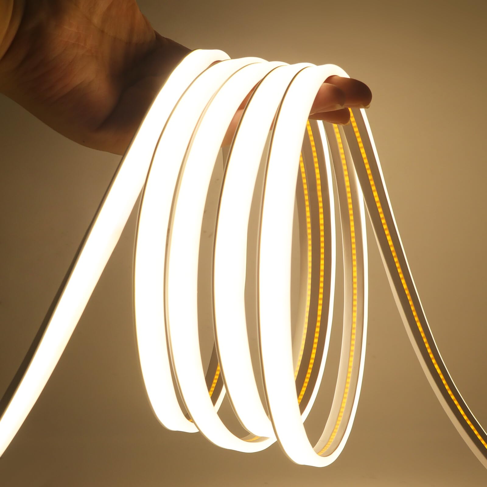 KAFULA 0.5M COB Neon LED Light Strip - 12V IP65 Waterproof Flexible Super Bright LED Fairy Light CRI85+, can be Cut Every 2.5cm | 320 LEDs/m || Natural White 4000K | Home Decor