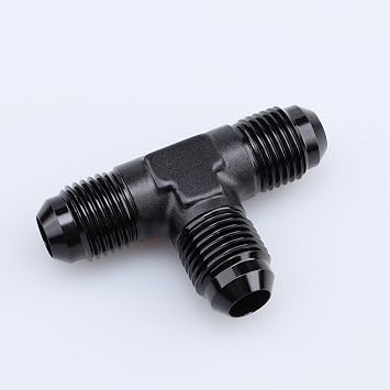 AC PERFORMANCE -3 AN Male Flare Tee Union Coupler Fitting Adapter Aluminum Black