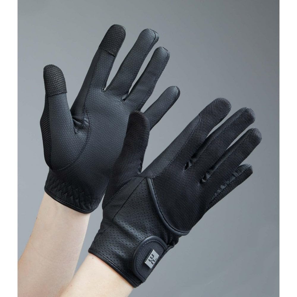 Premier Equine Presa Mesh Competition Riding Gloves - Black Small