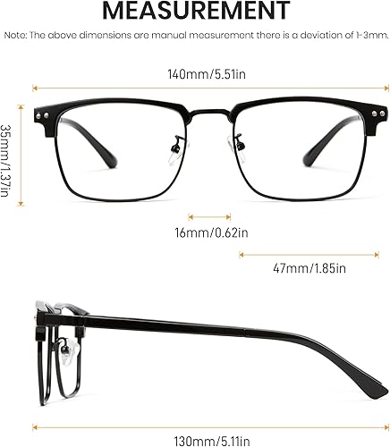 Miniatura 6 de Cyxus Gafas de bloqueo de luz azul para hombre, gafas de juegos de computadora sin montura para juegos, gafas cuadradas de moda para hombres 8133