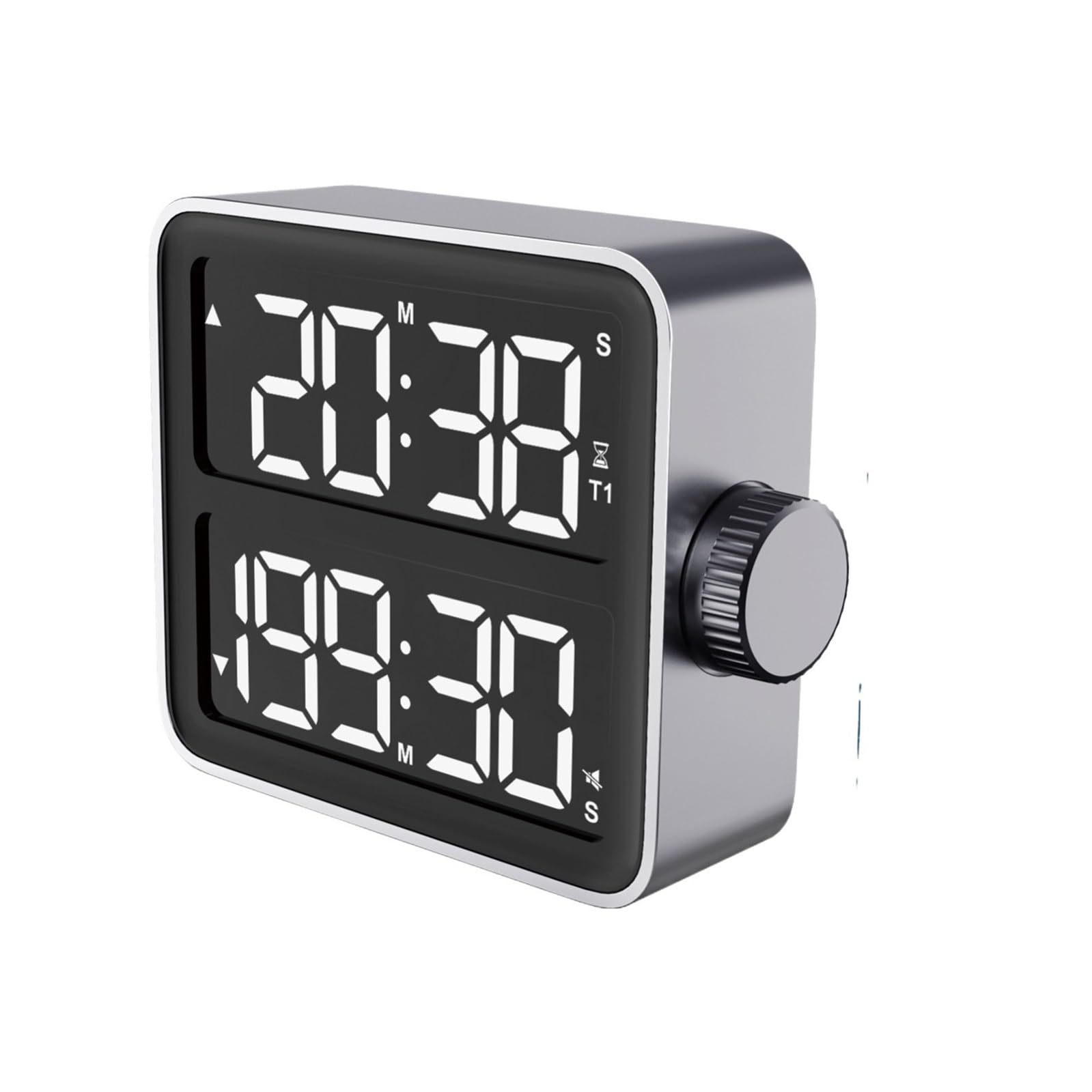 Cyfrowy budzik, Akcesoria kuchenne Duży cyfrowy timer LCD, podwójny ekran kuchenny, wewnętrzny timer do nauki, sypialnia, nocny, stacjonarny