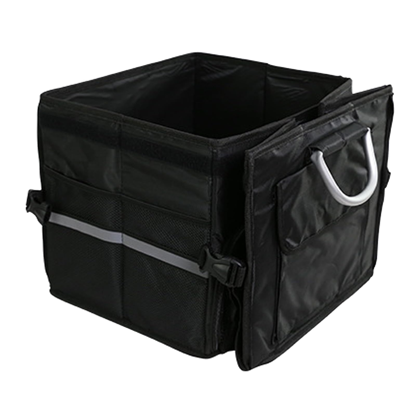 Cocoarm Petit Organisateur de Coffre, Organisateur de Coffre de Voiture Pliable de 28 L avec Couvercle et Poignée, Boîte de Rangement à 3 Compartiments, d'épicerie Pliable pour Siège Arrière de