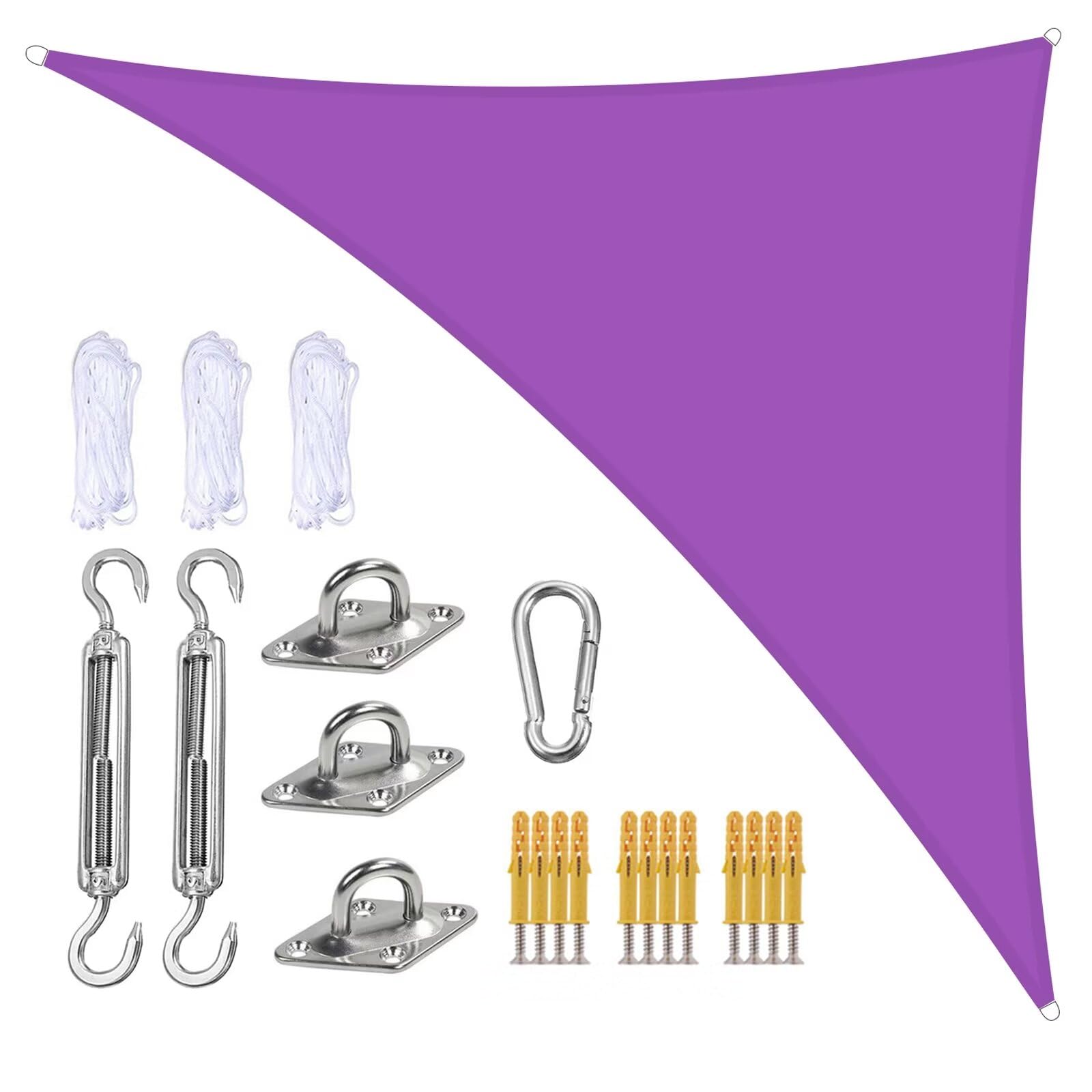 Voile d'ombrage triangulaire résistant intempéries bâche solaire 3m PEHD