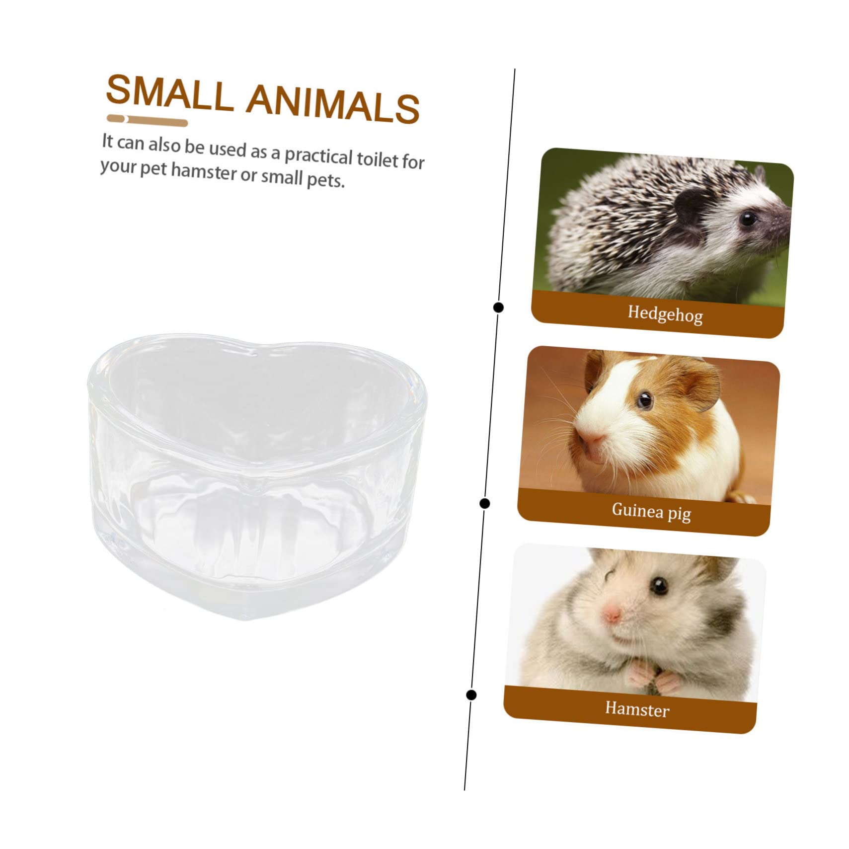 VANZACK 8piezas Tazón Transparente para Hámster y Chinchilla Antideslizante y De Limpiar para Comida y Agua De Roedores