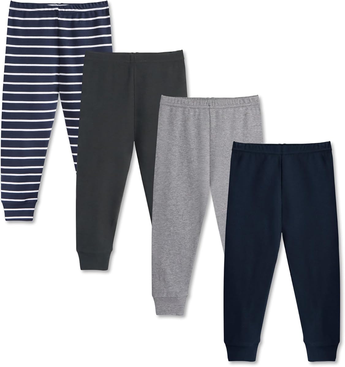 Pantalones de algodón para niños pequeños y niños, paquete de 4 pantalones deportivos de 2T-8Y para niños