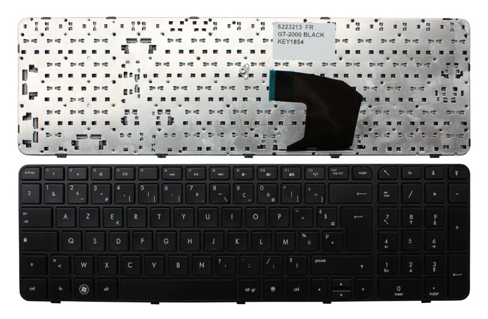 Clavier de remplacement pour HP Pavilion G7-2353SF noir cadre noir fixe