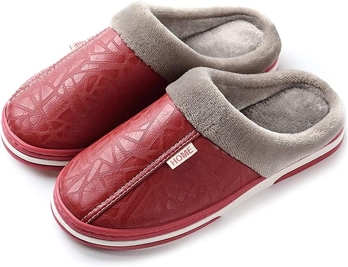 Asifn Men's Women's Slippers Foam Memory House Outdoor Indoor Shoes Slip-on Anti-Skid Comfort Fleece Lining Cotton