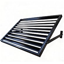 56 in W x 32 in H Shutters Window Awnings Exterior, Aluminum Black Window Shutters Fixed Metal Awning for Door Entrance, Windows, Porches and Balconies