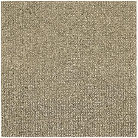 Tan/Beige Self-Adhesive Solid Carpet Tiles 12Pcs - Actual: 12" x 12"