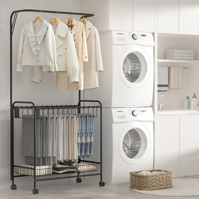 Porte-vêtements multifonctionnel mobile pour optimiser le dressing familial - 4