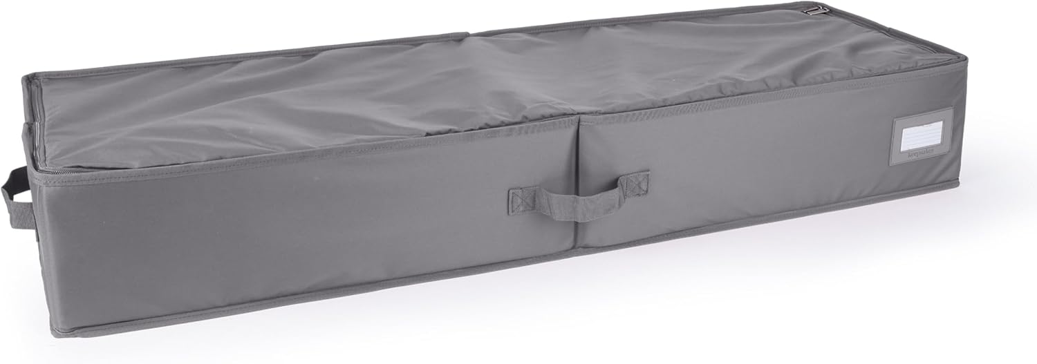 Covermates Keepsakes Underbed Storage Bag, Heavy Duty Polyester Organizer, ID Window, Dual Zipper Closure, Reinforced Handles, Under Bed Clothing Shoe Storage, Graphite