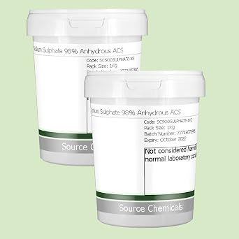 Sodium Sulphate 98% Anhydrous ACS 2 x 1Kg Including Delivery