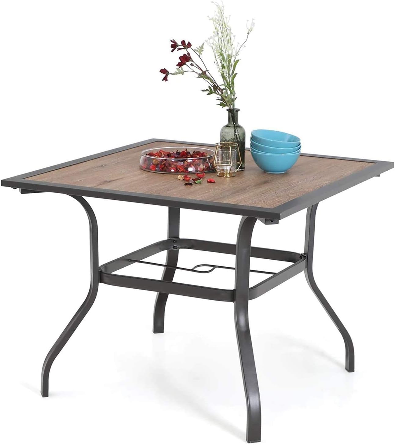 MFSTUDIO 37" Square Backyard Bistro Table Patio Dining