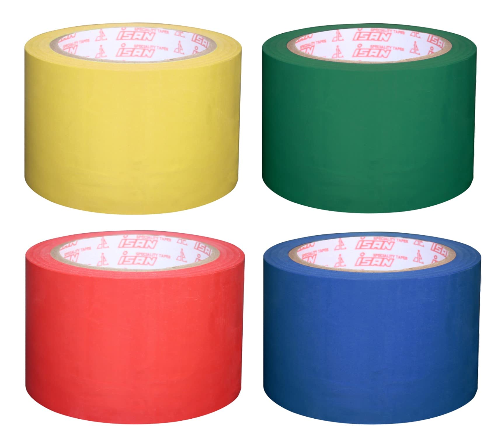 ISAN® Vastu Remedy Floor Marking Vinyl Tape YELLOW+RED+GREEN+BLUE Colour 72MM (3" Approx) Width X 17m Length Non-Abresive PVC Tape (1 Pc. Each) (B09H35JXQS) Amazon Price History, Amazon Price Tracker
