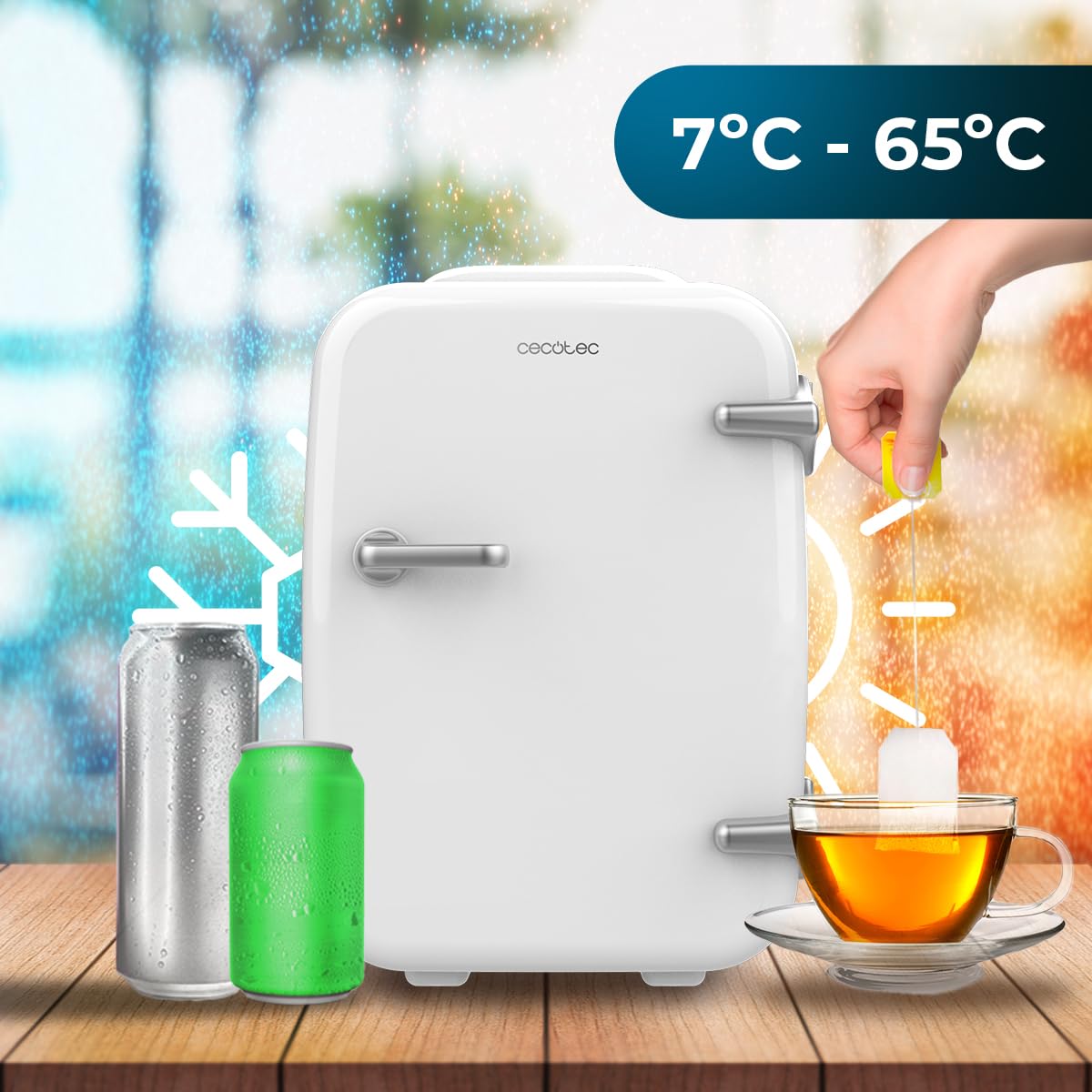 Cecotec Mini Nevera Bolero MiniCooling 4L Habana White, Funcionamiento 12V-220V, Compatible coche y caravanas, Función enfriamiento y calentamiento, Rango temperatura 5-65º, Transporte fácil — view 8