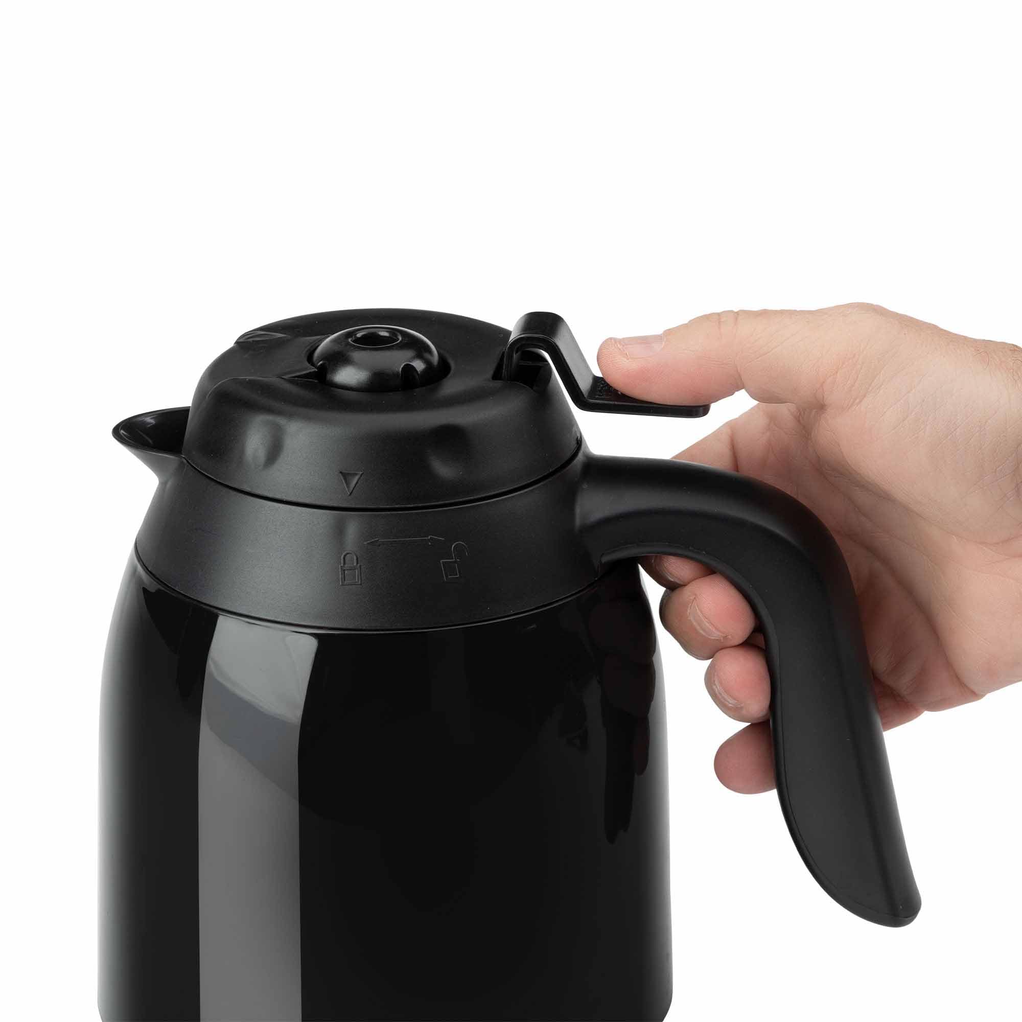 JATA JECA1800 - Cafetera Goteo. Cafetera Electrica de 2 a 12 Tazas. Con Jarra Termo. Mantiene Temperatura hasta 12 Horas. Filtro Permanente. Capacidad: 1 L. Compacta. Apagado Automático. 650 W