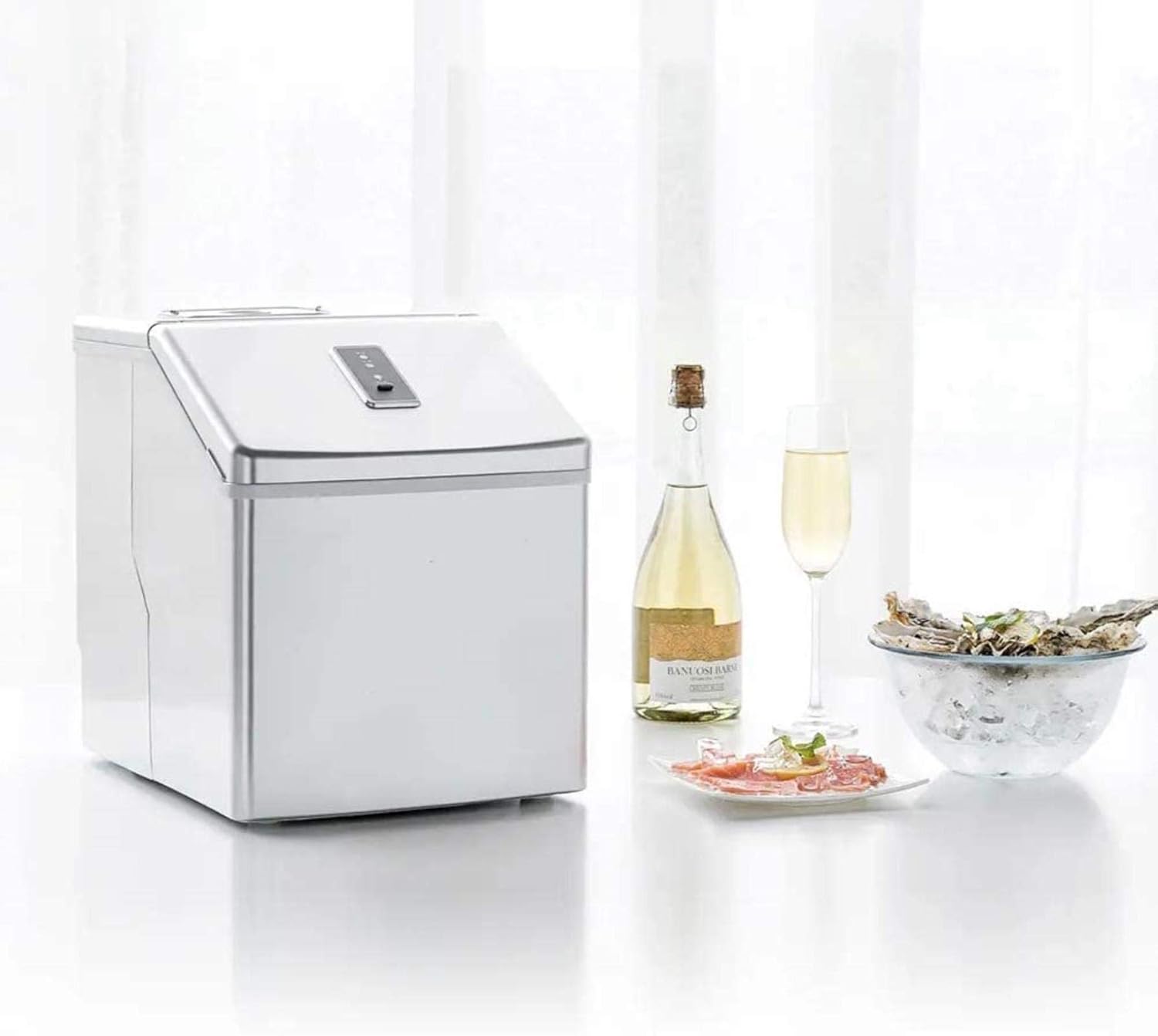 Mini Automatic Electric Ice Maker Ice Making Machine Portable Round Block Ice Cube Maker Small Bar Coffee Milk Tea Shop