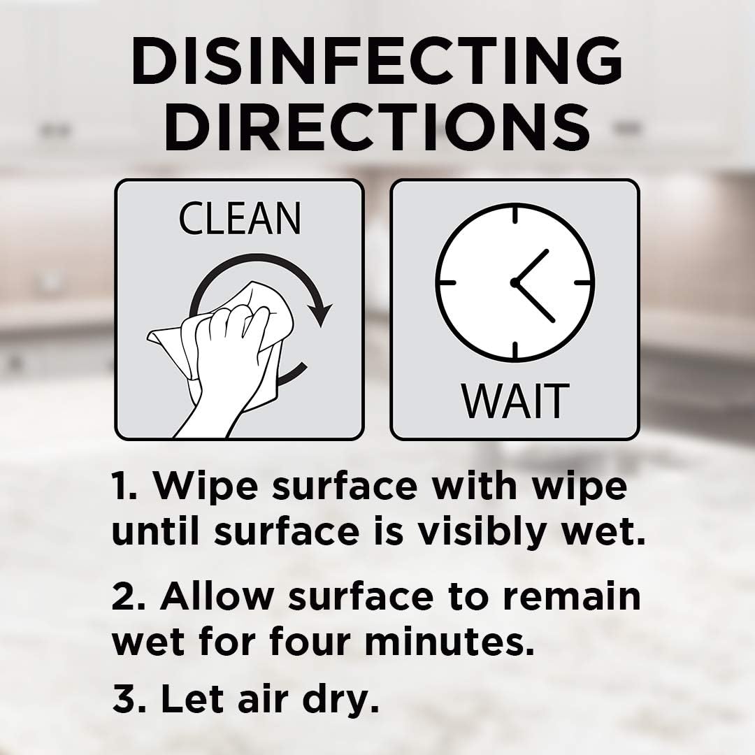 Weiman Granite Disinfectant Wipes - 30 Wipes - 2 Pack - Disinfect Clean and Shine Sealed Granite Marble Quartz Slate Limestone Soapstone Tile Countertops - Packaging May Vary : Health & Household