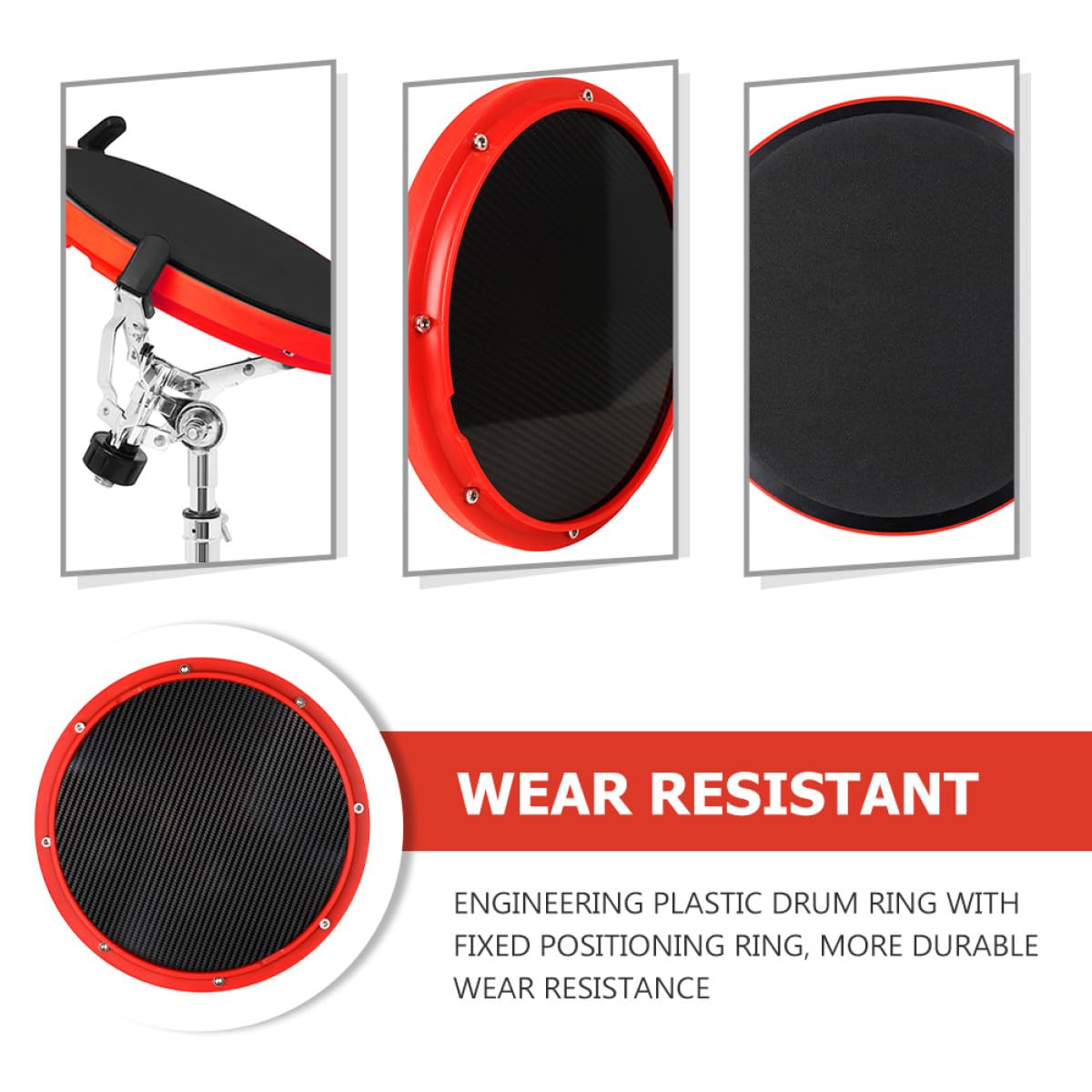 Robustes Übungs Drumpad aus Kohlefaser mit Integriertem Trommel Metronom Praktisches Drum Pad aus Kunststoff für Anfänger zum Leisen Üben Zuhause
