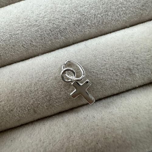 jewellerybox Petite breloque croix unie en argent sterling – vue 2