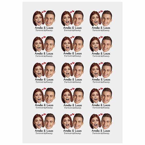 Miniatura 13 de YesCustom Tatuajes temporales personalizados con nombre, corazones rojos, tatuaje de cara falsa personalizada con foto para mujeres y hombres,