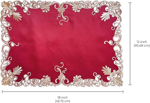 Miniatura 6 de Manteles individuales  Juego de 12 hechos a mano con bordado europeo para recepciones de boda, banquetes, fiestas, cocina, comedor, mesa auxiliar,