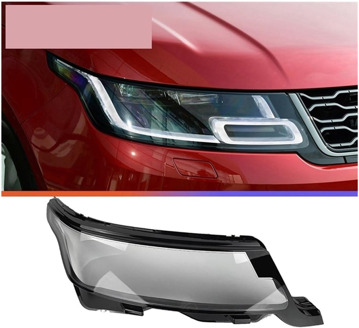 Car Headlight Lens Cover Headlight Lampshade Front Light Shell Replacement Compatible For Land Rover Range Rover Sport 2018-2021 Right Side