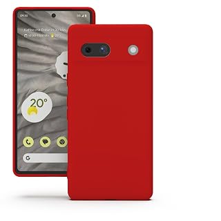 YATWIN Silicone Back Case for Google Pixel 7A, Soft-Touch Phone Back Cover for Google Pixel 7A - Red