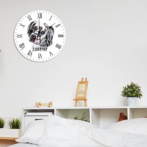 Miniatura 5 de Vinisong Love Me English Setter - Reloj de pared inglés para decoración del hogar reloj de pared para amantes de los perros reloj de pared con pilas