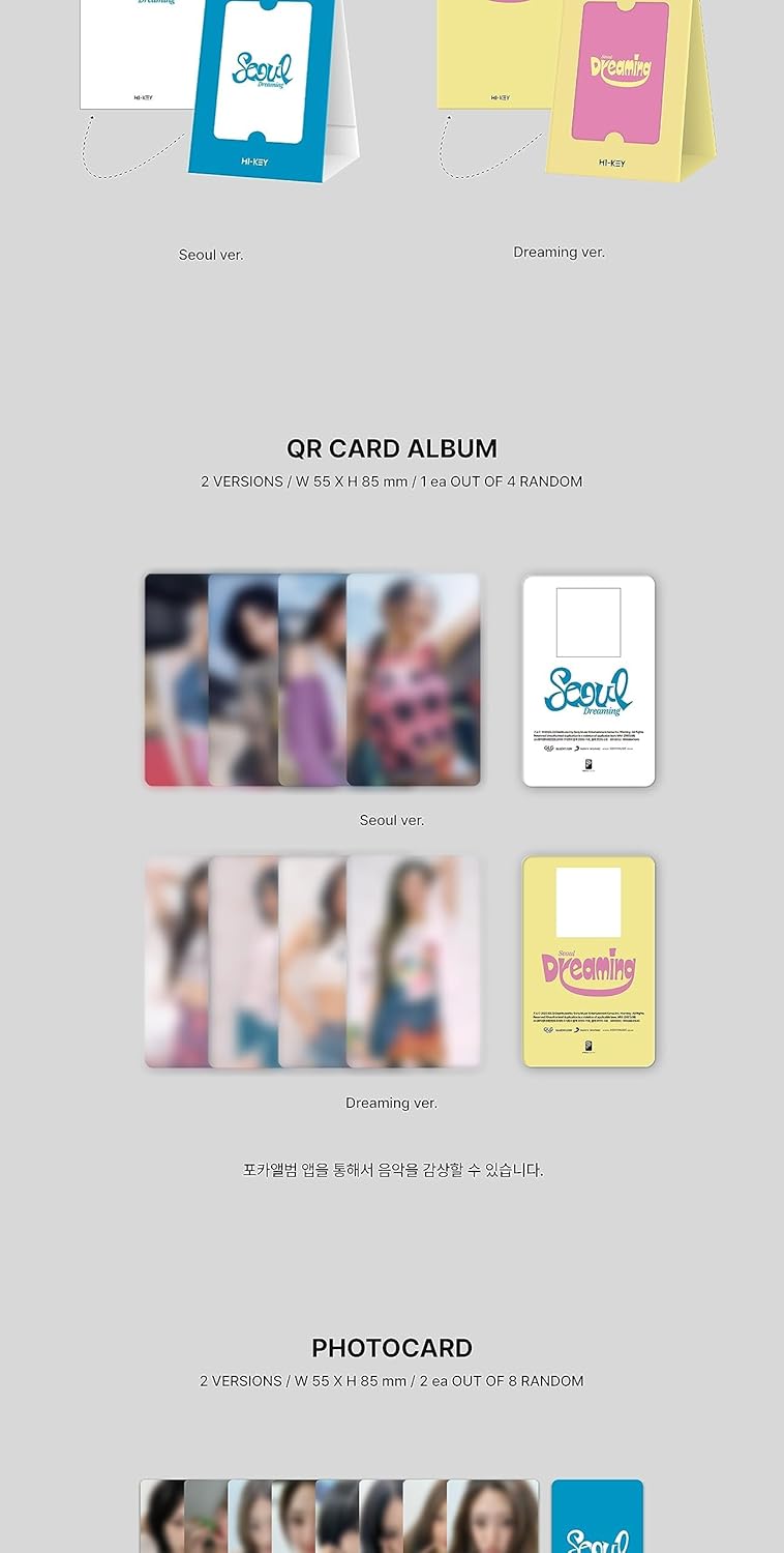H1-KEY Seoul Dreaming 2nd Mini Album POCA Version Photostand package+QR card album+Photocard+Sticker+User guide+Tracking Sealed HIKEY (POCA SET(Seoul+Dreaming))