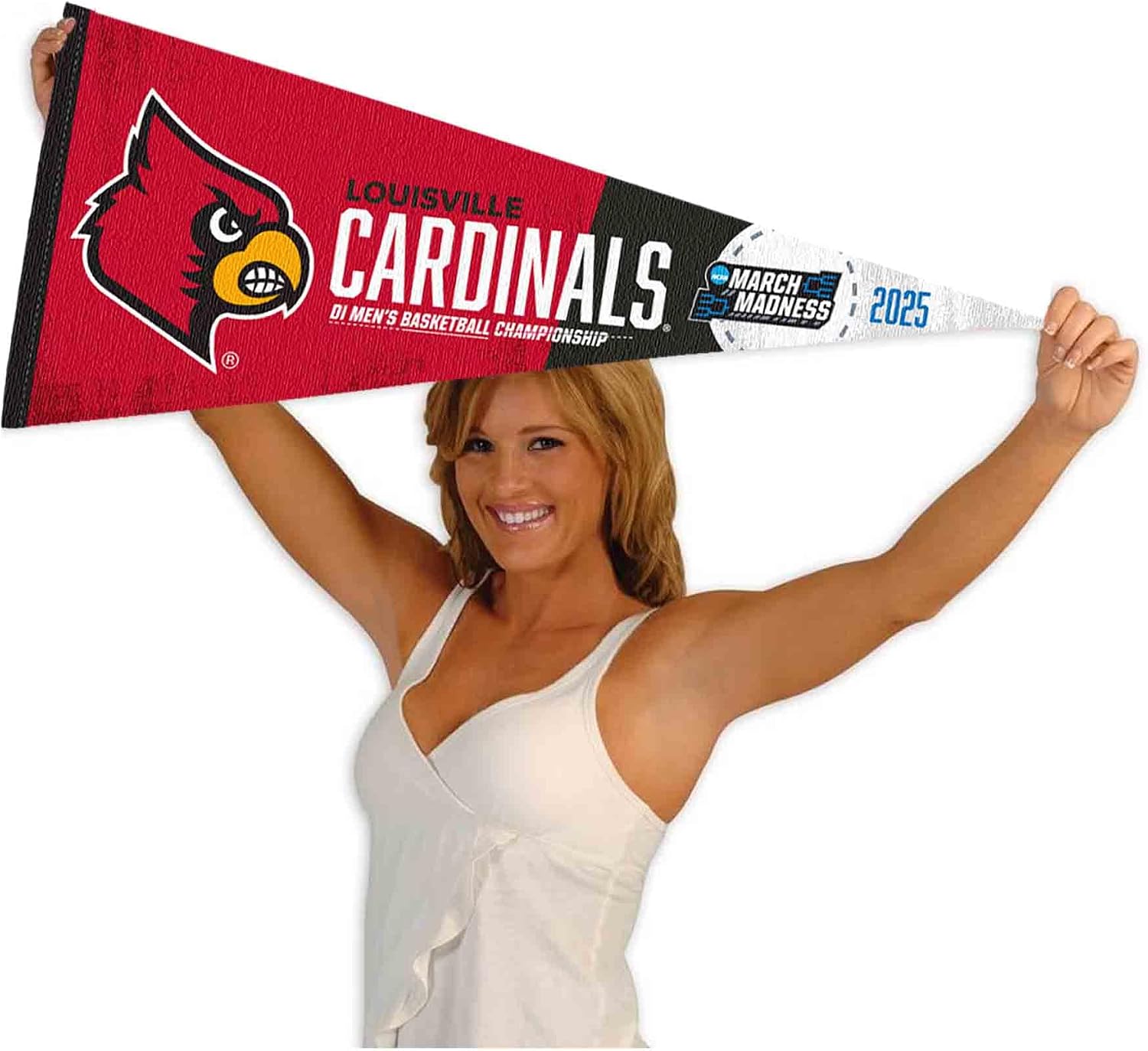College Flags & Banners Co. Louisville Cardinals 2025 March Basketball Madness Pennant Flag