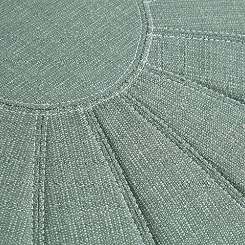 Madison Park Kelsey Round Floor Pillow Pouf Ottoman Large - Soft Fabric, Polystyrene Beads Fill Seafoam Ottoman Foot Stool - 1 Piece Mid-Century Modern Floral Design Oversized Beanbag #TOP2