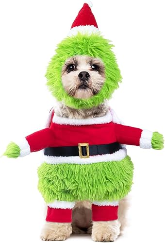 Miniatura 25 de NACOCO - Disfraz de Navidad para mascotas, traje de Papá Noel con gorro para perro, sudaderas con capucha, disfraz para gato de Navidad (Rojo, M)