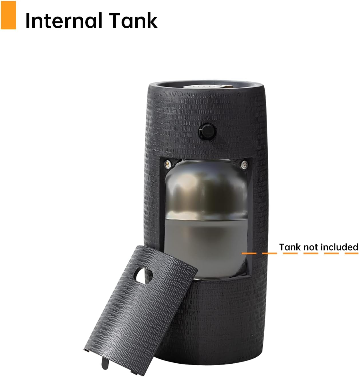 HOMPUS Propane Fire Pit Patio, Portable Concrete Gas Fire Pit for Outdoor Leisure Party, 15,000 BTU 11-inch Round Column Small with Lava Rocks and Rain Cover for Deck or Backyard, CSA Certified, Grey