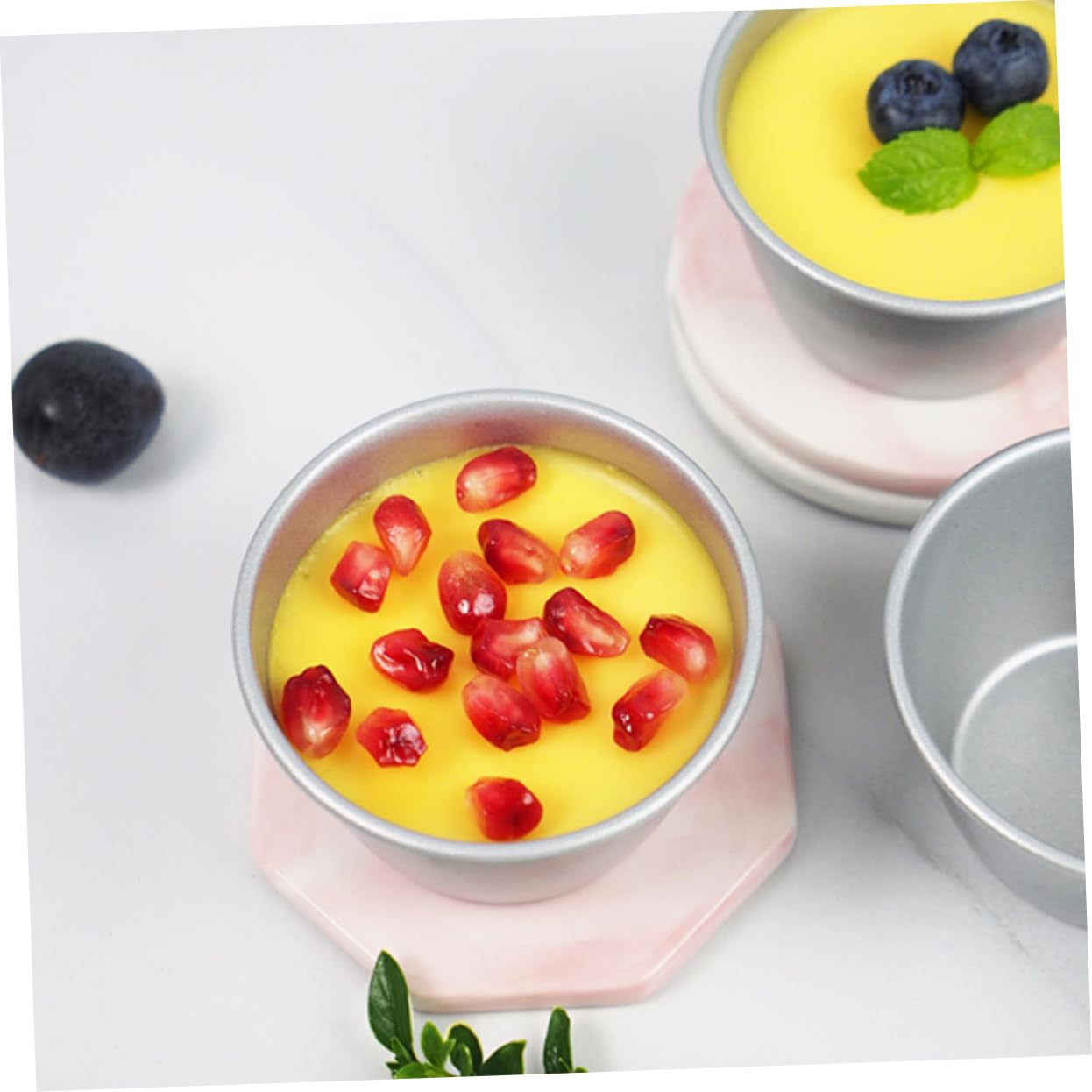 Moule à Pâtisserie Rond 3 Pièces en Acier Carbone Argenté | Revêtement Antiadhésif, Usage Boulangerie et Diy, Lot Pratique pour Desserts et Tartes