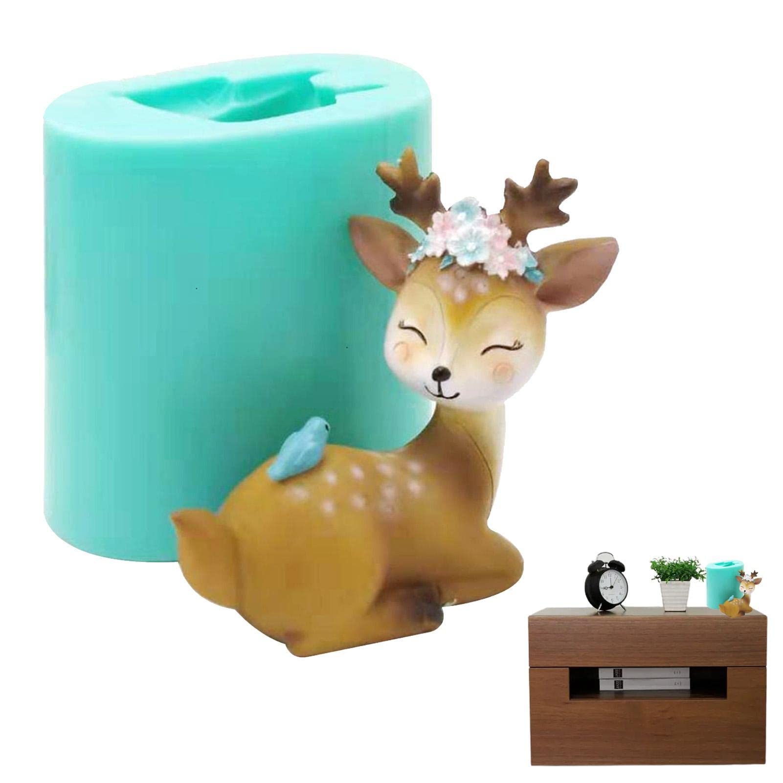 3D Silicone Sika Deer Mold For Candles, Soap, Fondant, Cement Crafts - Reusable, Flexible, Easy Release