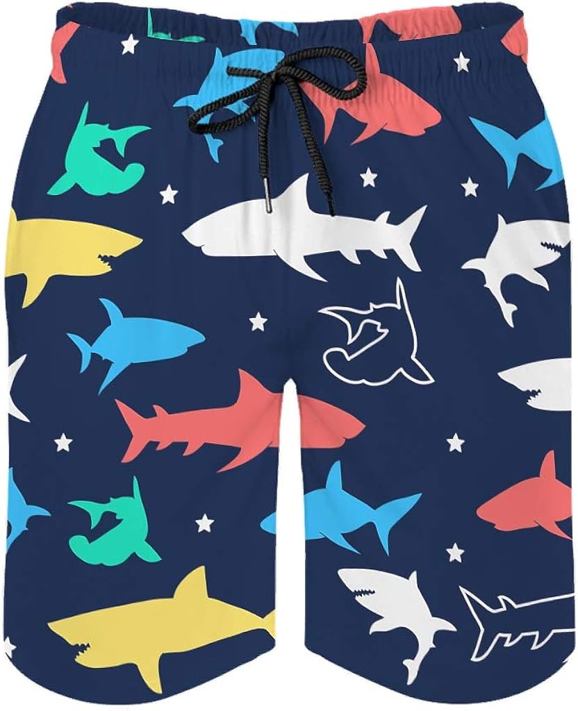 Ocean Shark Swimming Shorts for Men Boys Swimming Trunks for Men Short