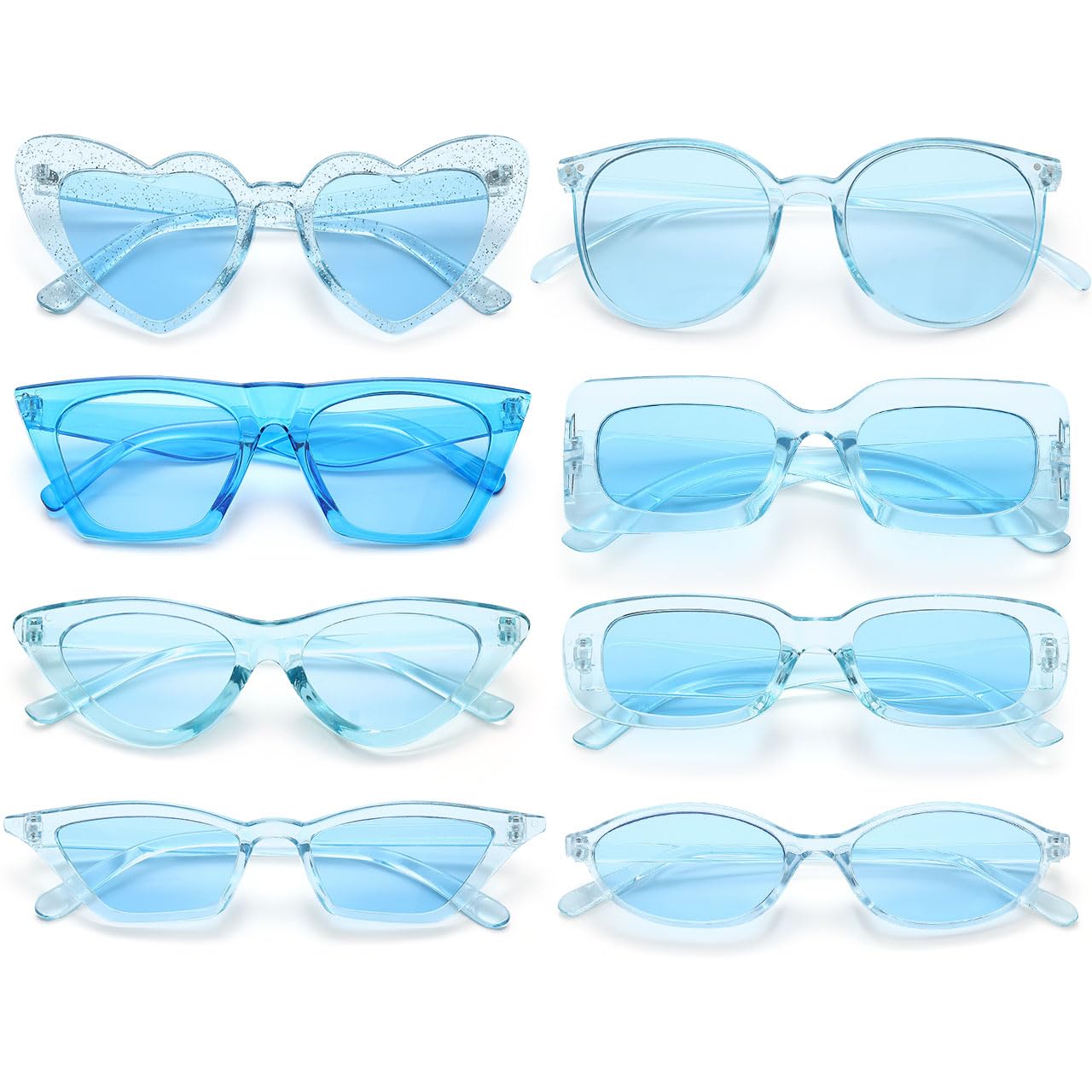 Dwenarry Party Sunglasses Bulk Black Sunglasses Pack Party Favor Retro Multipack Glasses Set for Women 8/12 Pack