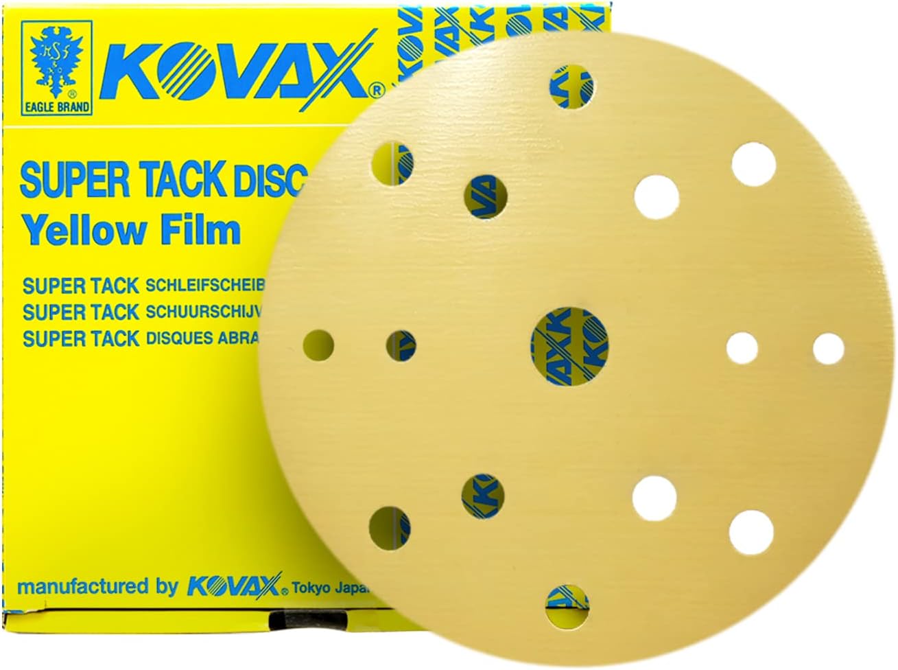 Eagle Yellow-Film Super-Tack Sanding Discs, No Hole, Grit 1000, 778-1000, 50 discs, Hook and Loop