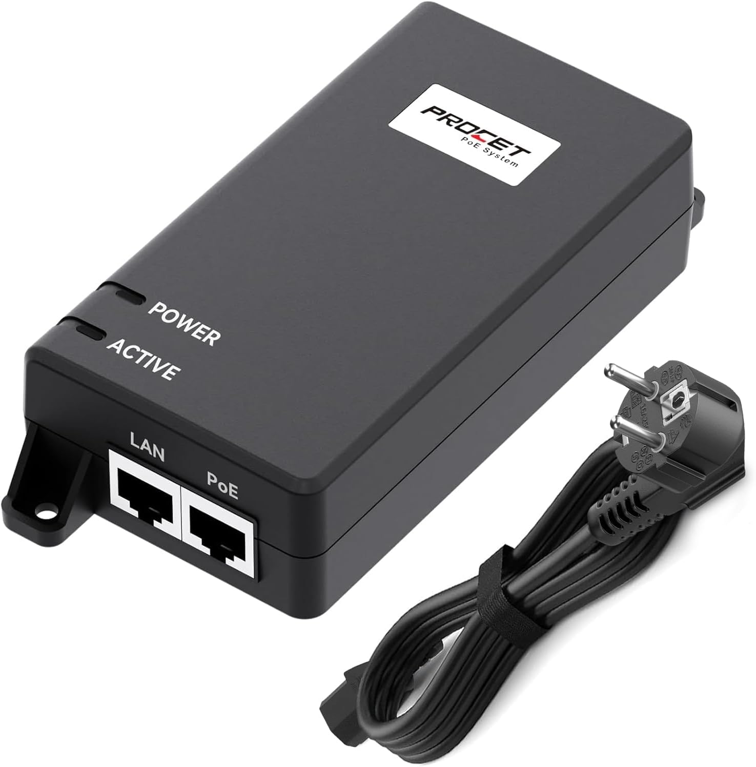 PROCET Gigabit PoE Injector 30W Wide Operating Temperature Range -40 C to 65 C IEEE802.3at/af 10/100/1000 Mbit/s PoE Power Supply Injector for IP Camera Wireless AP WiFi 6 IoT