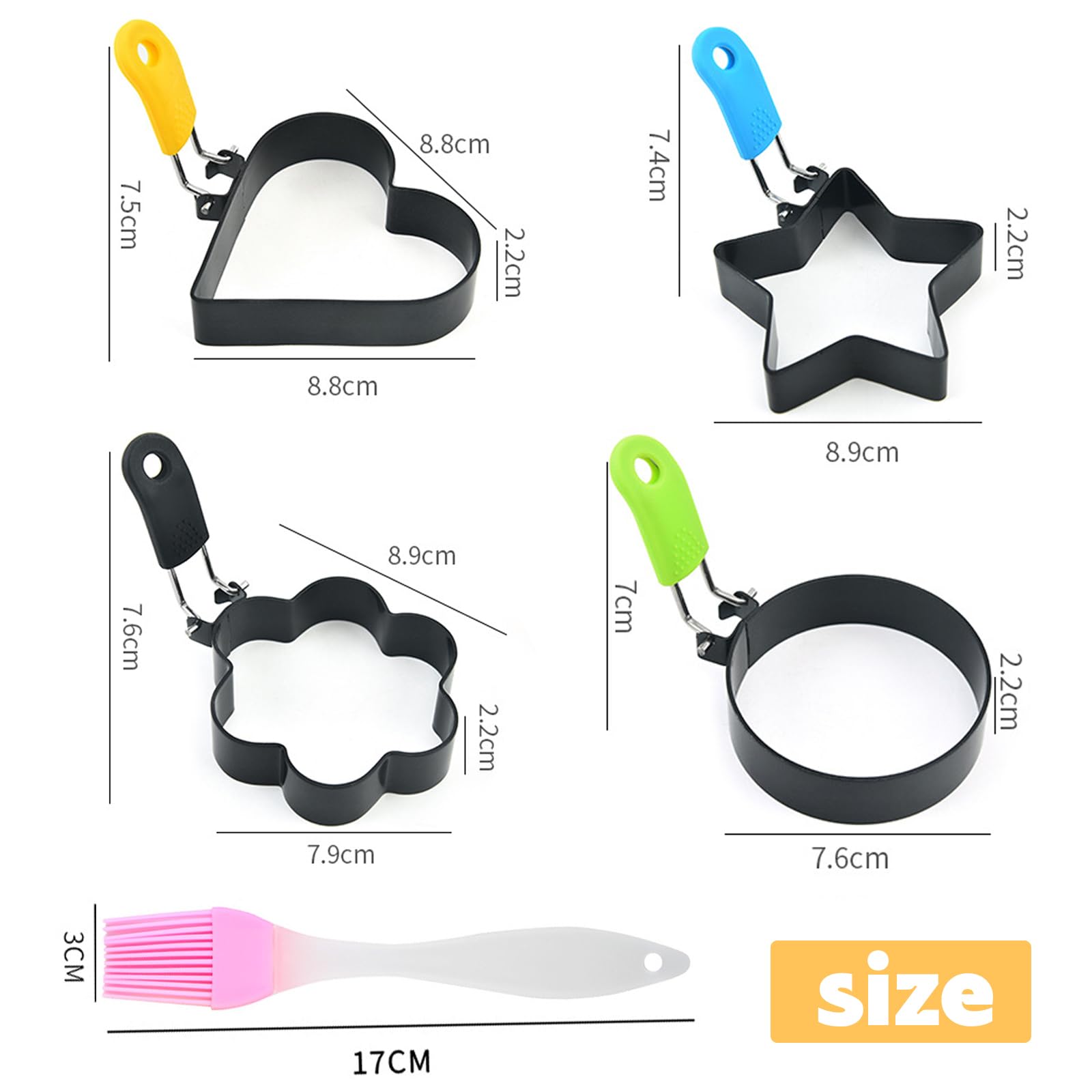 Set 8 Stampini Uovo In Acciaio Inox - Forme Creative Con Pennello E Separatore - Foto 5