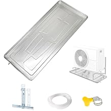 Air Conditioner Drip Pan, AC Drip Pan with Drain, Stainless Steel External Unit Tray with 3 M/10 Ft Drain Hose and Mounting Bracket for Outroom84x38x3cm 33x15x1in