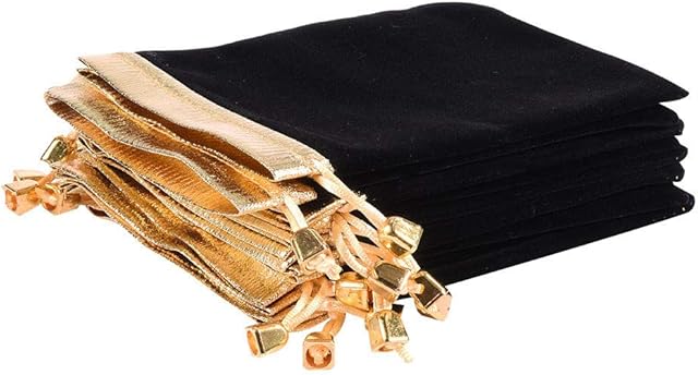 KIPETTO 25Pcs Soft Velvet Pouches with Drawstrings for Jewelry Wedding Candy Gift Bags, 4.7"x6.3"